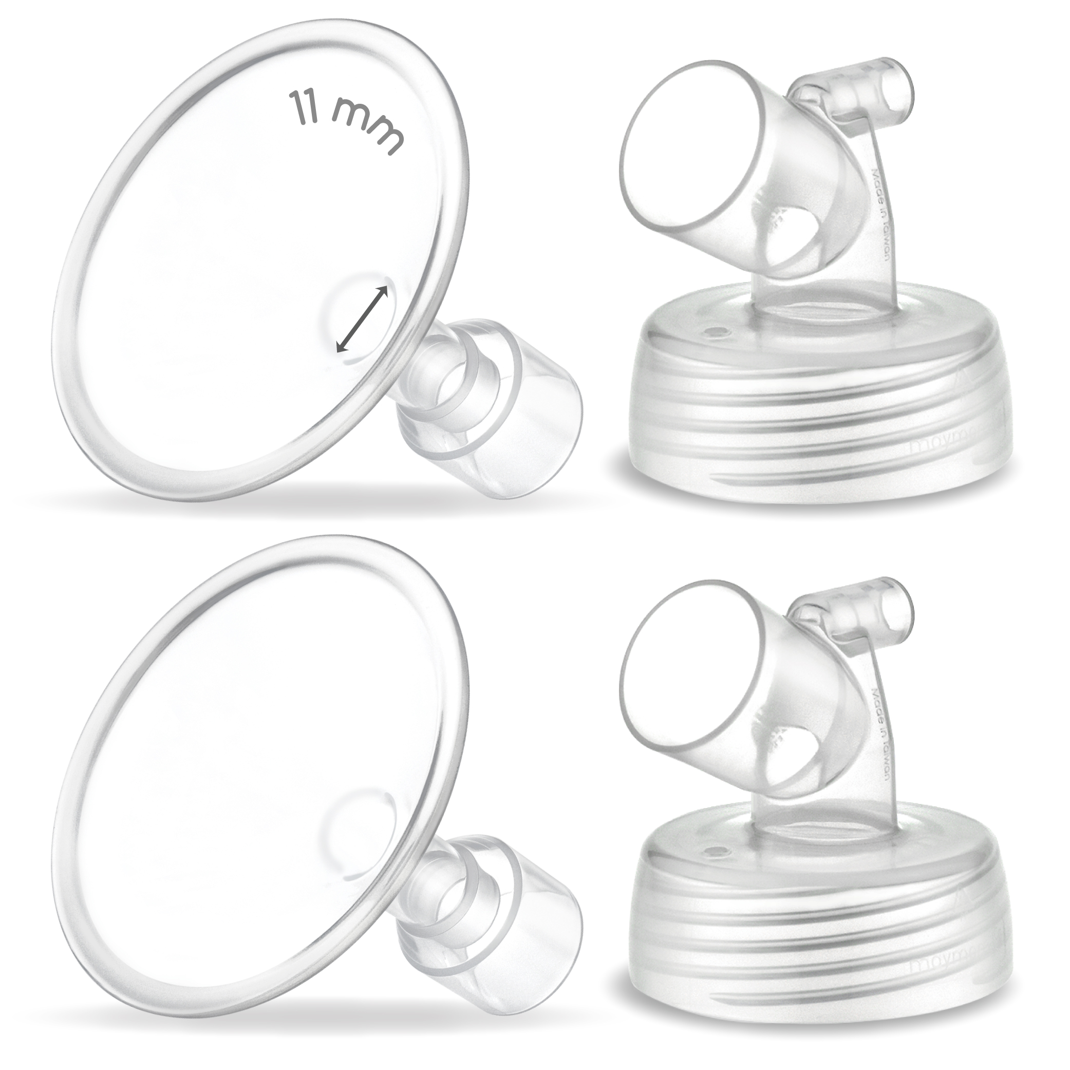 (image for) Maymom Two-Piece Wide Neck Pump Parts for Spectra S1/S2 Pumps; Incl Wide Mouth Flanges; Not Original Spectra Flange (11 mm Two Flanges)